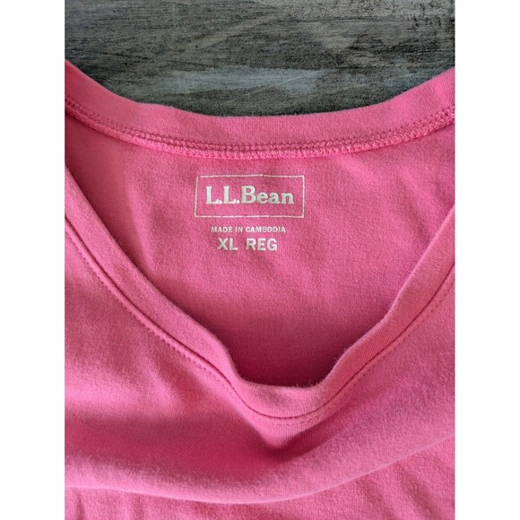 2X L.L.Bean Women's Pima Cotton Crewneck T-Shirts Pink & Green Size XL 207242 - Picture 5 of 11